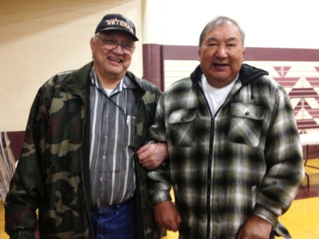 Two veterans at the Del Norte County  Justice Bus clinic.