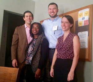 [Photo: Megan Kent, Equal Justice Works AmeriCorps Legal Fellow, at an IMPACT LA with volunteer attorneys.]