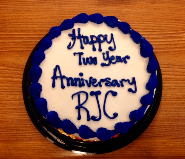 Birthday cake with Happy 2 Year Anniversary RJC