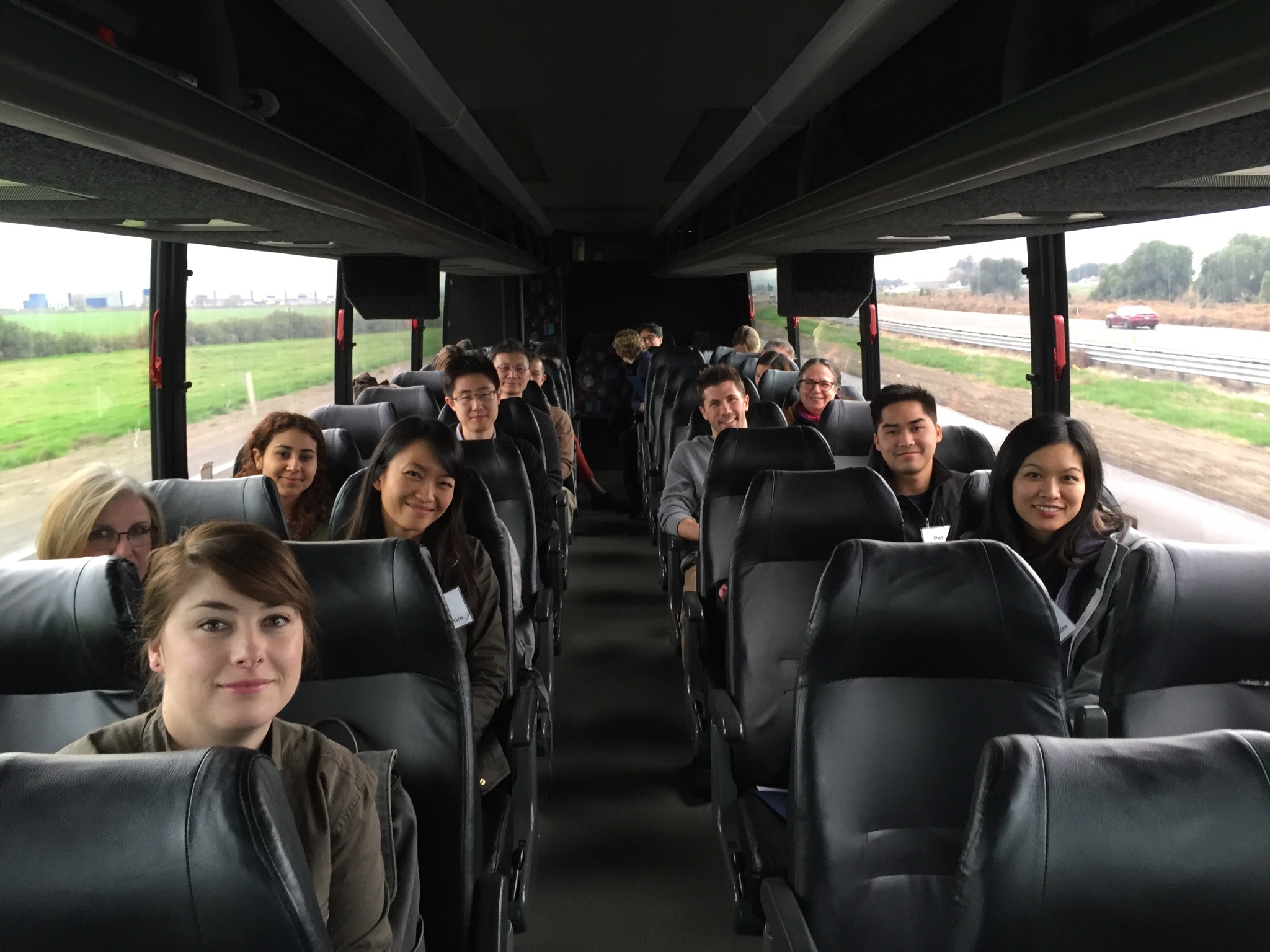 Photo: Morrison & Foerster LLP and Yahoo Inc. volunteer attorneys aboard the Justice Bus to Modesto, California.