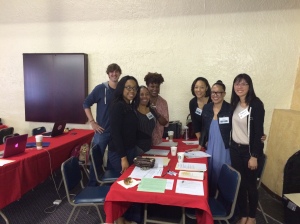 IMAGE: Black Women Lawyers Association of Los Angeles and the John M. Langston Bar Association volunteer attorneys at the Fresh Start Legal Clinic in Los Angeles.